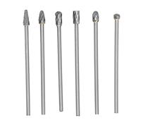 6Pcs Carbide Burrs Set, Tungsten Steel Solid Rotate Cylinder Head Porting Kit, High Hardness Die Grinder Bits for Woodworking Drilling Carving, Compatible with Hand Held Electric