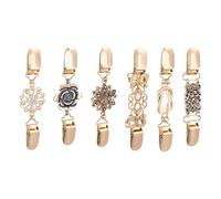 6Pcs Cardigan Clip Women Sweater Clips Cardigans Shawl Fasteners Clips Scarf Collar Safety Pin Antique Cardigan Clip