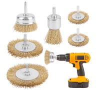 6PCS Cepillos de Alambre para Taladro, Cepillo De Alambre Para Taladrar Metal, Vástago Redondo Cepillo para Taladro, Cepillo de Alambre de Limpieza Profesionale, para Pulir, Lijar, Eliminación Óxido