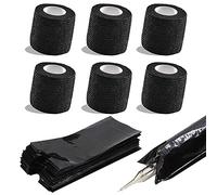 6pcs Cinta Agarre Tatuaje Grip 200pcs Bolsas para Máquinas Tatuaje Cubierta de Agarre de Tatuaje Desechable Accesorios de Tatuaje Tattoo Supplies