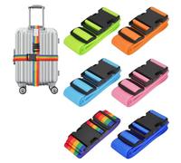 6PCS Cinta para Maletas de Viaje con 6 Colores, Accesorios para Correas de Maletas de 200 x 5 cm para Maletas de 10-34 Pulgadas, Ajustable Cinturones de Nailon de Primera Calidad para Equipaje