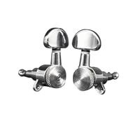 6pcs clavijas de afinación con bloqueo, guitarra ST TL eléctrica acústica | Clavijas semicirculares, negro cromo, izquierda/derecha, relación 1:15, tornillos incluidos(Chrome 1R5L)