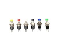 6pcs Color mixing Small round button PBS-111 NC 2 foot self-resetting No lock switch Button switch 7MM