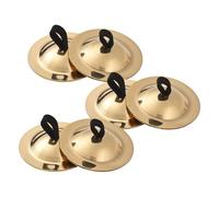 6Pcs Copper Finger Cymbals | 5.5cm Belly Dancing Accessories | Musical Instrument for Dance Parties/Performances | Elastic Sleeves & Sturdy Brass