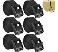 6Pcs Correa de Amarre Rapido Hebilla Negro, Correas Tensoras de Presión Moto 1m x 25mm, Cinturón Tensor Carraca Baca Bici, Cinchas para Portaequipajes Coche, Portabicicletas, Surf, Kayak, Motocicletas