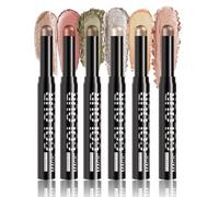 6pcs Crema De Ojos Sombras Maquillaje Brillo Sombras Ojos Mate Lápiz Duradero Agudos Pigmentado