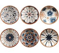 6pcs Cuencos de Cerámica,Cuencos de aperitivo,Cuencos de Salsa,Plato para Postre,Platillos de Cerámica Diámetro de 9,8 cm para Aperitivos, Especias, Snack y Soja