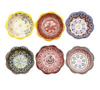 6pcs Cuencos de Cerámica,Cuencos de aperitivo,Cuencos de Salsa,Plato para Postre,Platillos de Cerámica Diámetro de 9,8 cm para Aperitivos, Especias, Snack y Soja