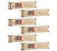 6PCS Dankeschön Geschenk "du hast ein dicke Danke verdient" Holz Geschenkbox für Schokolade Danke Geschenke Danke Geschenke Danke Geschenkbox Jahrestag Box Geschenk Geschenkidee für Mama Papa