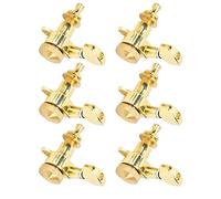 6pcs de Bloqueo de Guitarra ST ST PEG SET para GUI Acústica Eléctrica - Cabezales de Metal con Ajuste Preciso (Tres sets a la izquierda y tres derechas.) (Seis botones de juego derecho) (Seis