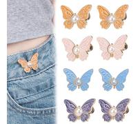6PCS Detachable Butterfly Clips - Reusable Pant Waist Tightener for Loose Jeans, Butterflyjean Buttons, for or Coats Shirts Overalls (#3)