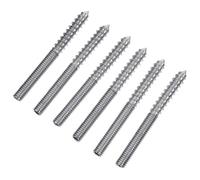 6Pcs Double Headed Hanger Bolts Thread Self-Tapping Screws M6x60 Durable Rust Resistant For Furniture Mining Machinery Large
