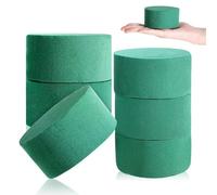 6pcs Espuma Floral Húmeda y Seca Redonda, 8 x 4 cm Bloques de Espuma para Floristería, Esponja para Flores Frescas Artificiales, Esponja Plug In para Decoración de Bodas Cumpleaños Arreglos Florales
