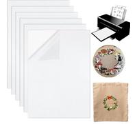 6pcs Estabilizador de Bordado A4 Plantillas de Bordado Solubles en Agua Autoadhesivo Papel de Bordar Imprimible soluble en agua Papel de bordar imprimible para DIY Maquina de Bordar Bordado a Mano