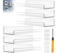 6Pcs Estantes Flotantes Acrílico Transparente, Baldas Estanteria Balda Flotante Almacenamiento Pared, Estanterias Estante Repisas Pared Decorativas para Sala Estar, Dormitorio, Cocina, Baño Oficia