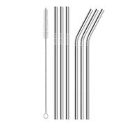 6pcs Extra Long Metal Replacement Straws 12''x 6 MM Stainless Steel Drinking 64(Silvery)