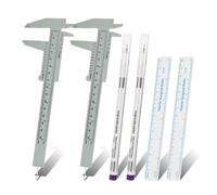 6pcs Eyebrow Tools 2pcs Eyebrow Measuring Ruler Vernier Caliper 2pcs Microblading Skin Marker Pen 2pcs Paper Ruler Eyebrow Permanent Makeup Position Mark Tools for Eyebrow Lips