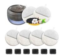 6pcs Filtros+ 6 Esponjas de Fuente para Gatos F-016B, Filtros de Bebedero Gatos, Triple Filtración,con filtro de carbón y filtro de espuma
