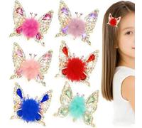6Pcs Flying Butterfly Hairpin, Cute Moving Wings 3D Butterflies Hairpins, Moving Butterfly Metal Side Hair Clips with Glittering Rhinestones, for Daughter Wife Friend-A
