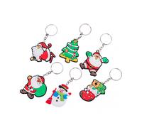 6pcs for Christmas Keychains Santa Snowman Xmas Tree Keychains Key Chain Decor Stocking Stuffers for Kids Adults