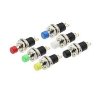 6PCS Gold Plating Auto Lock green PBS-110 7MM Momentary Push Button Switch Press The Reset Switch HSMXNEONJB