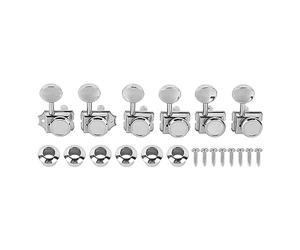 6PCS Guitar Tuner Pegs, Semi Closed String Tuning Pegs Keys, Metal Machine Heads with Nut and Screw, for Acoustic Electric Guitar, Stable Tuning, sturdy Accessory
