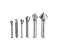 6pcs HSS 3-Flute Countersink Bits Set 6.3-20.5mm Round Shank