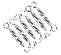 6pcs Juego de Tornillos Tensores,M4 Tensor Gancho de Acero Inoxidable,Hook & Ojo Tensor,Tensores de Alambre,para Cables Toldos