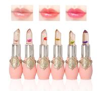 6Pcs Larga Duracion Hidratante Brillo Cuidado Labios, Transparente Labial Flor, Lápiz Labial Magic, Transparente Magico Colores Que Cambian Temperatura Pintalabios para Mamá Niña