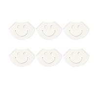 6Pcs Leather Corner Page Book Mark Smiling Face PU Bookmarks Books Protectors for Lover Students Adult Holders