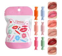 6PCS Lipstick Pills - Matte Liquid Gloss Candy Kit | High Pigmented Lip Color Stain Collection, Lightweight Mini Lip Makeup for Ladies, Dating, Travel, Shopping, Everyday, Smooth Texture