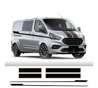 6Pcs/Lot Car Hood Side Rear Door Stickers, For Ford Transit Tourneo Custom Camper Van Sport Vinyl Decals Tuning Auto Accessories