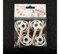6pcs / lot FootballSoccer Theme Candy Box Caja de palomitas de maíz Suministros para fiestas de cumpleaños Bolsas de palomitas de maíz Kids Favors Package-24pcs cake topper