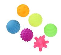 6Pcs/Lot Juego de pelota multisensorial texturizado, Juego de pelota de juguete de baño de bebé colorido Bola de mano Bola de compresión suave para niños