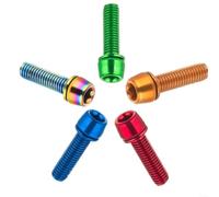 6Pcs M5x18mm Tornillos de vástago de bicicleta Acero inoxidable PVD recubierto Tornillos de manillar Sujetadores resistentes con juntas para ciclismo bicicleta de carretera de montaña (verde)