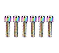6Pcs M5x25mm Tornillos de cabeza hexagonal, Tornillo de soporte de botella de bicicleta en aleación de titanio - Accesorios para montaje de bicicletas, componentes resistentes y ligeros (Multicolor)