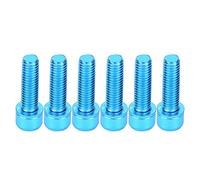 6Pcs M5x25mm Tornillos de Cabeza Hueca Hexagonal Tornillo de Soporte de Botella de Bicicleta de aleación de Titanio Accesorio de Bicicleta(Blue)