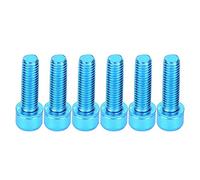 6Pcs M5x25mm Tornillos de Cabeza Hueca Hexagonal Tornillo de Soporte de Botella de Bicicleta de aleación de Titanio Accesorio de Bicicleta(Blue)