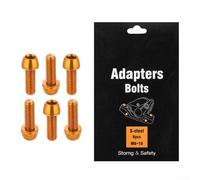 6pcs M6x18mm Acero Inoxidable Bicicleta Disco Pinza De Freno Tornillos De Montaje Con Arandelas Para Bicicletas De Carretera De Montaña Rojo (Naranja)