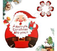 6PCS Manteles Individuales de PVC Navideños, Forma Creativa de Papá Noel, Salvamanteles Individuales Rojos Lavable, Resistentes al Calor, para Cocina, Mesa de Comedor