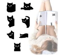 6Pcs Marcapaginas Magnetico, Marcapáginas Magnéticos Gatitos Negros Marcadores de Libros Siluetas Gatos, Marca Paginas Libros Original Regalo Niños Adolescentes Alumnos Cumpleaños Halloween Navidad