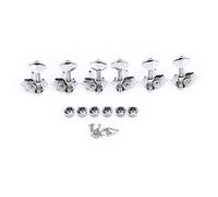 6Pcs Metal Guitar String Tuning Pegs, Open Tuner Keys Machine Head Set Kit, Heavy Duty Internal Gear, Suitable for Acoustic and Electric Guitars, Easy and Quick Adjustment (Silver)