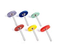 6pcs Mini Brush Abrasive Wheel Nylon Fiber Grinding Sanding Head +1pcs 3mm Shank Buffing Polishing Tools For Dremel(Mix 6pcs)