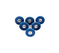 6pcs Mini Brush Abrasive Wheel Nylon Fiber Grinding Sanding Head +1pcs 3mm Shank Buffing Polishing Tools For Dremel(6pcs p120 blue)