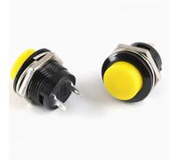 6pcs Momentary Push Button Switch 16mm 6A 125V 3A 250V Round Switch R13-507(Yellow)