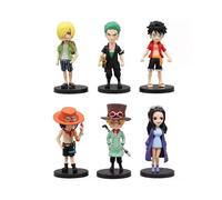 6pcs One Piece Anime Figurine Luffy One Piece Solo Character Figurine PVC Model Desktop Ornament Anime Peripheral Decoration