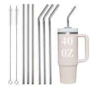 6Pcs Pajitas Reutilizables de Acero Inoxidable para Stanley 40oz Set, 30cm Pajita para vaso Stanley con Cepillo de Limpieza, Pajita de Repuesto para vaso Adventure Quencher Cup