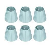 6PCS Pantalla de Tela, 9x14cm/3.5x5.5in Pantalla de Araña Cubierta de Luz de Pared Montaje con Abrazadera Mini Portátil Pequeña Pantalla de Lámpara Azul Clip para Bombilla Pequeña