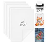 6Pcs Papel para Bordar Soluble, A4 de Fieltro de Bordar Soluble en Agua, Papel de Bordado Imprimible, Estabilizador de Bordado Soluble en Agua, Estabilizador Soluble en Agua Bordado