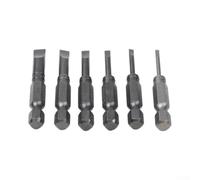 6pcs para impact Driver Bit Set para sl2 SL6 Flathead Metal 6pcs(50mm) | Includes para sl2, para sl2.5, SL3, SL4, SL5, SL6 sizes, metal construction, black finish, para impact ready